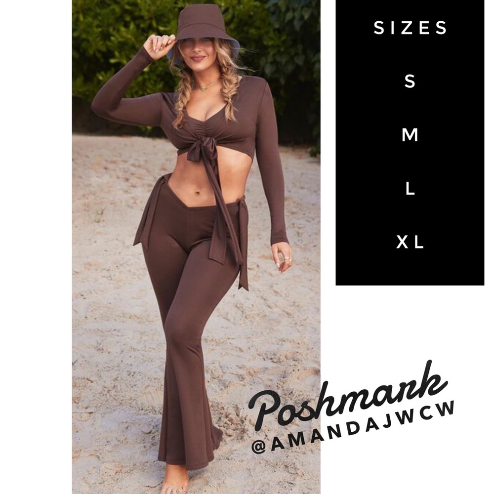 NWT Camille 70s Vibes Flare Pants in Light Brown- Brand New with Tags